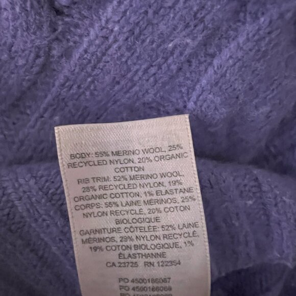 Aritzia Sunday Best Cable Knit Cropped Sweater XS Periwinkle Merino Wool Blend - Picture 6 of 6